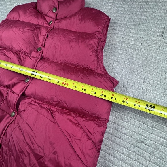 Vintage LL Bean Goose Down Puffer Vest Women M Red Button Insulated - Picture 3 of 8